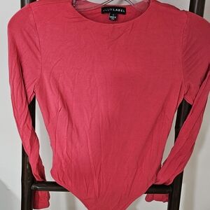 JLUXLABEL Vibrant Pink Long Sleeve Bodysuit